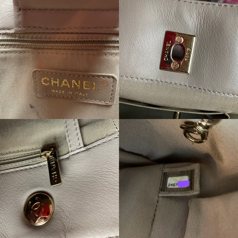 CHANEL Taupe CC Lambskin Chevron Quilted Leather Chain Statement Shopper Tote - Picture 14 of 15